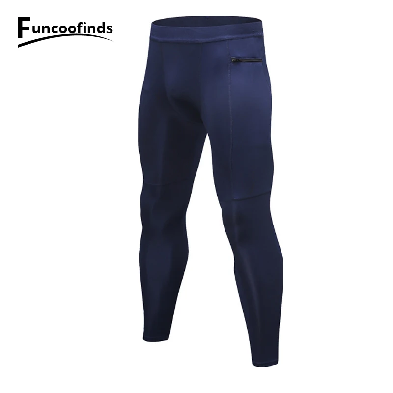 

Мужские компрессионные штаны для бега, леггинсы для фитнеса с карманами на молнии