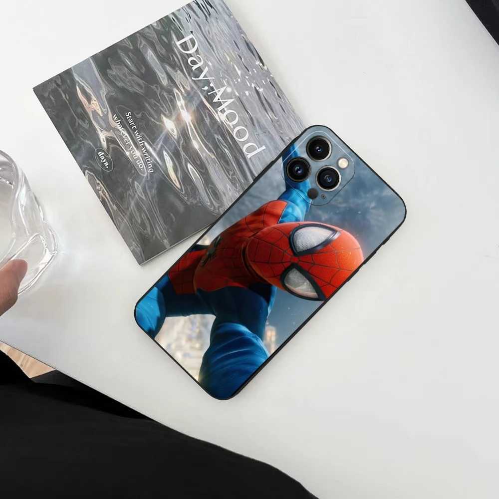 Чехол для телефона S-Spider-M-Man iphone 15 14 13 12 11 Mini Pro Max Plus Противоударная задняя крышка