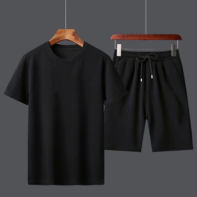 2023 Summer New Men's Short-sleeved T-shirt Shorts Two-piece Sports and Leisure Suit S-3XL
