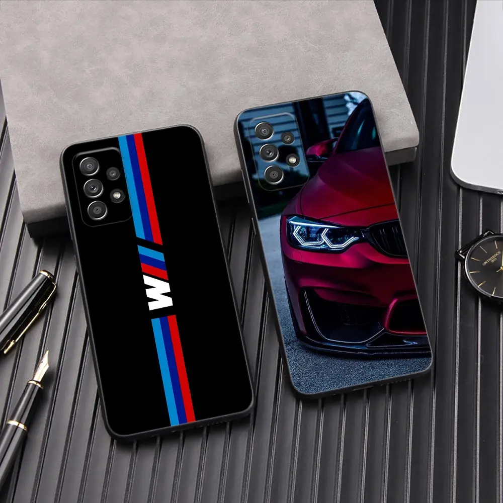 

Car Blue Red Line Cover Galaxy A53 5G Case For Samsung A54 A52 A52S A51 A71 A73 A72 A41 A42 A32 A33 Back Cases For B-BMW-M-Power