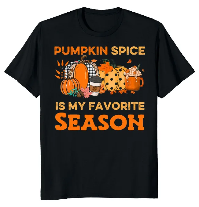

Pumpkin Spice Halloween Autumn Funny Novelty O-Neck Cotton T Shirt Men Casual Short Sleeve Tees Tops Harajuku Streetwear