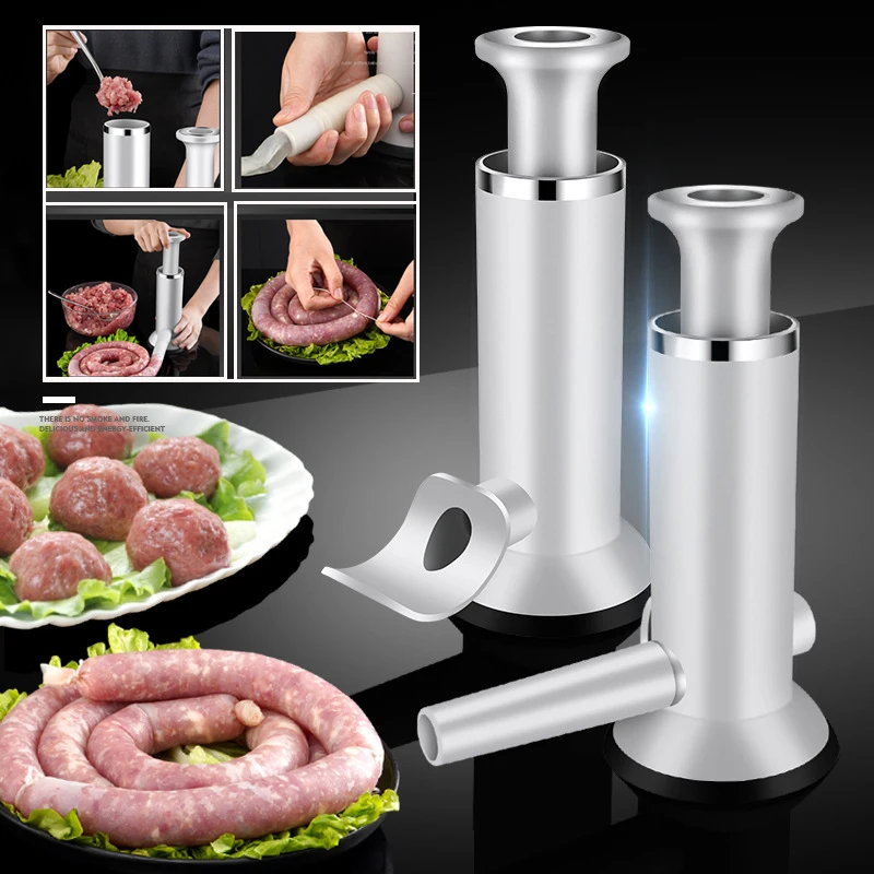 

Dual Use Manual Sausage Meatball Stuffer Tool Sausage Maker Meatball Machine Home Kitchen DIY Homemade Sausage Stuffer Tools