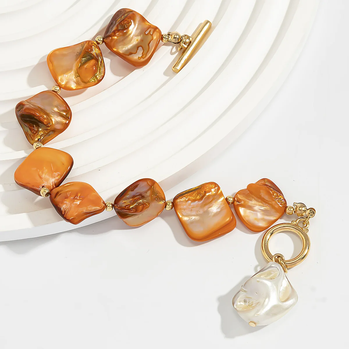 Бусины-ракушки женские Асимметричные в стиле Бохо