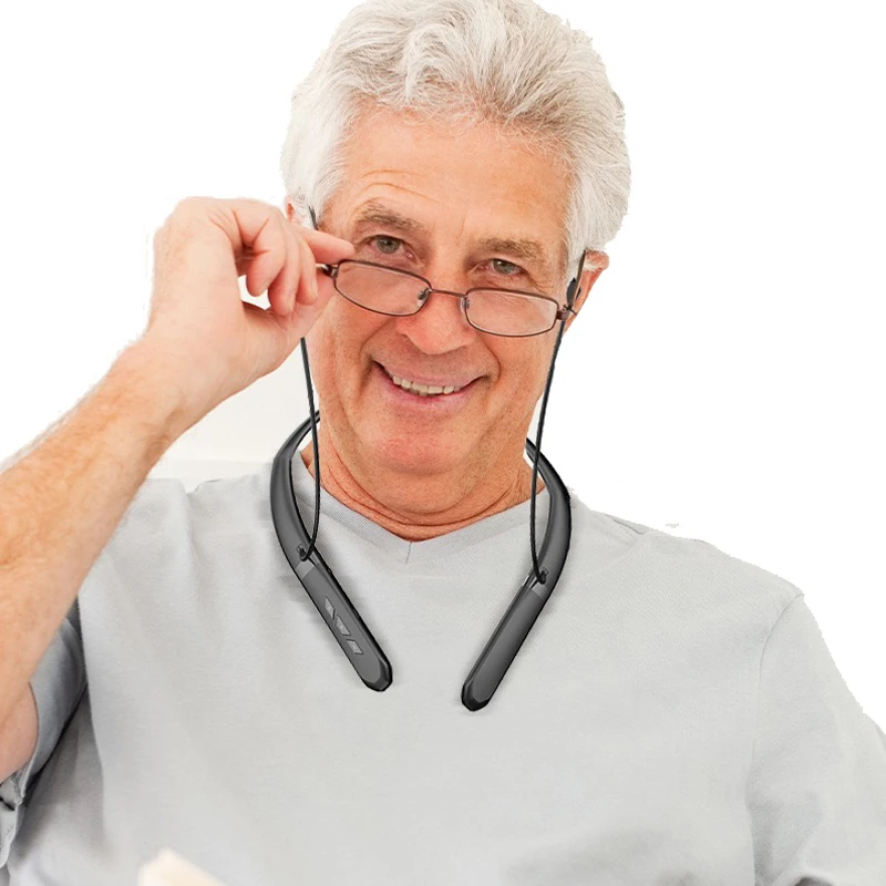 

Bluetooth Hearing Aids Sound Amplifier Appearance of sports headphones for the Deafness Behind Ear Adjustable Amplifier Speaker