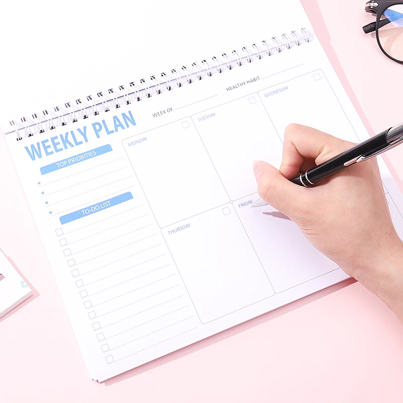 

Simple Week Plan Memo Book Weekly Daily Planner Coil Notebook Agenda Organizer Stationery School Supplies