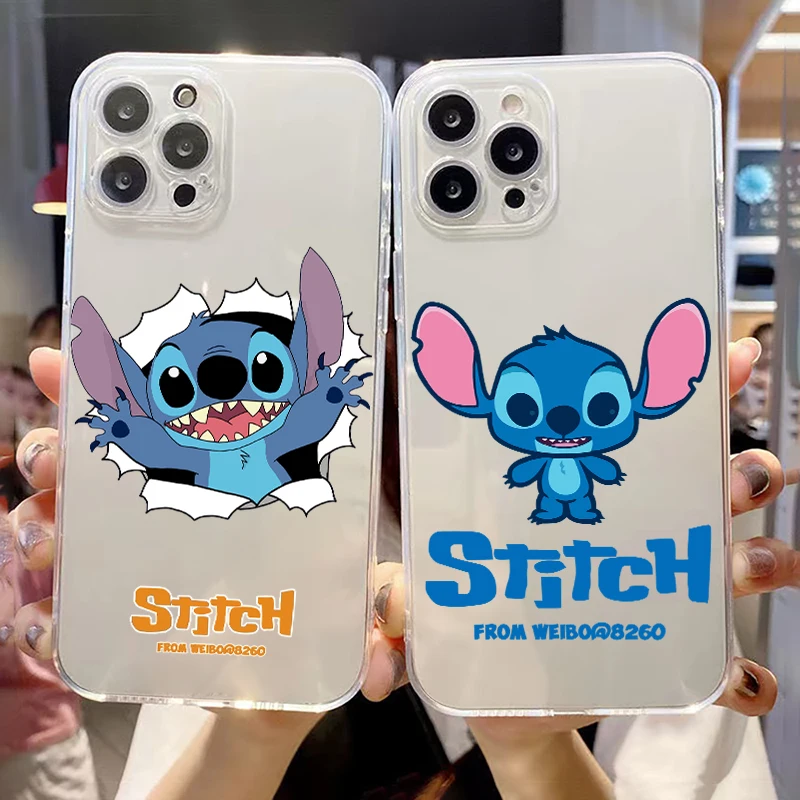 

Disney Lilo Stitch For iPhone 13 12 11 Pro 12 13 Mini X XR XS Max 6 6S 7 8 Plus SE2 Clear Phone Case Back Cases Funda Shell