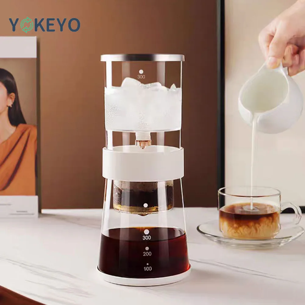 

Ice Drip Cold Brew Coffee Maker Glass Percolators with Adjustable Drip Tip Barista Dripper Pot Ice Cold Brew Espresso Pots