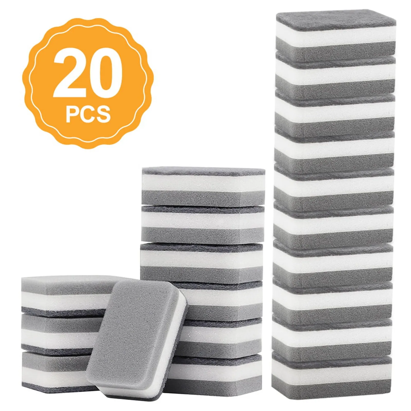 

20 Pack Double Sided Dishwashing Cloth Scrub Pad Dish Bowl Pot Easy To Clean Scrubber Sponge Kitchen Clean Brushes Scrub Tools