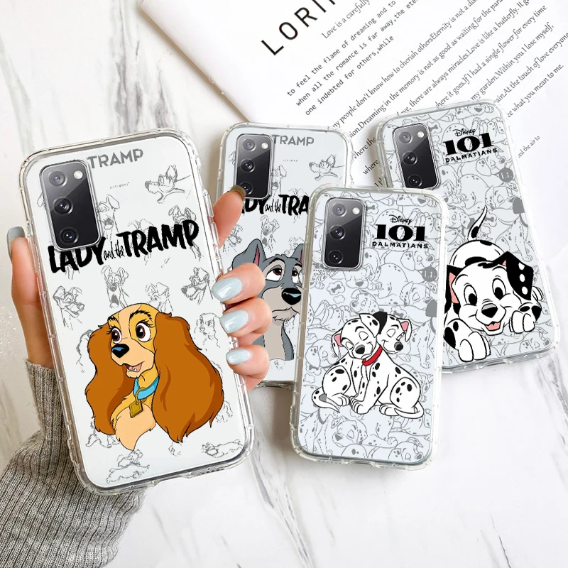 

Cartoon Disney Lady and Tramp For Samsung A53 A52 A54 A13 A12 A32 A71 A33 A73 A72 A51 A23 A03 5G Transparent Phone Case Cover
