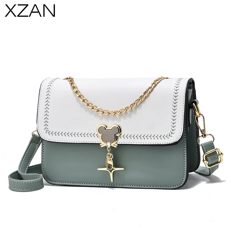 

Fashion PU Leather Sling Bag Women Handbag Ladies Single Shoulder Chain Bag Solid Women Crossbody Bags Clutch bolsa feminina