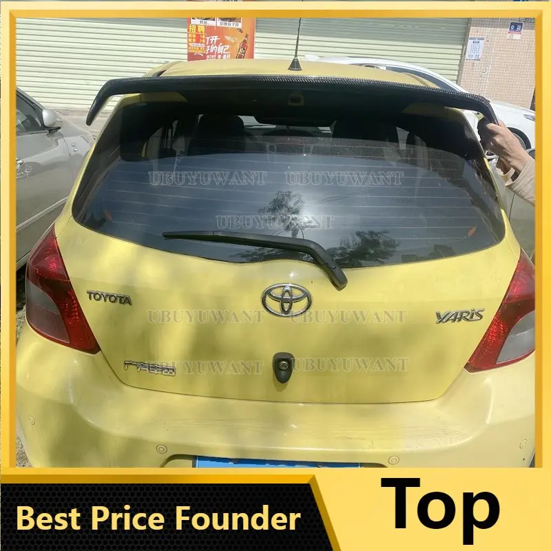 

For Toyota Yaris Spoiler CARBON FIBER Material Car Rear Wing Glossy black Rear Spoiler Rear Wing Spoiler 2008 2009 2010 -2013