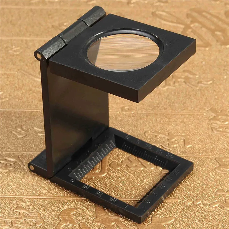 

Magnifier 10X Mini Folding 28mm Microscope Loupe with Scale for Textile Optical Foldable Magnifying Glass Lupa Tool