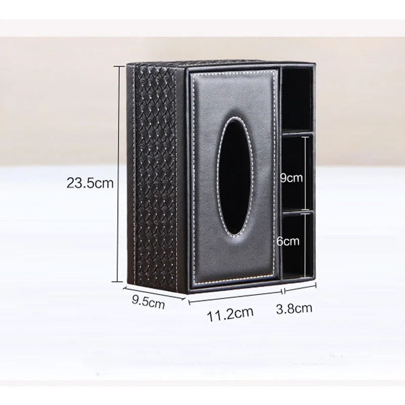 pu leather tissue box cover desk makeup cosmetic organizer remote controller phone holder home office tissue paper napkin holder free global shipping