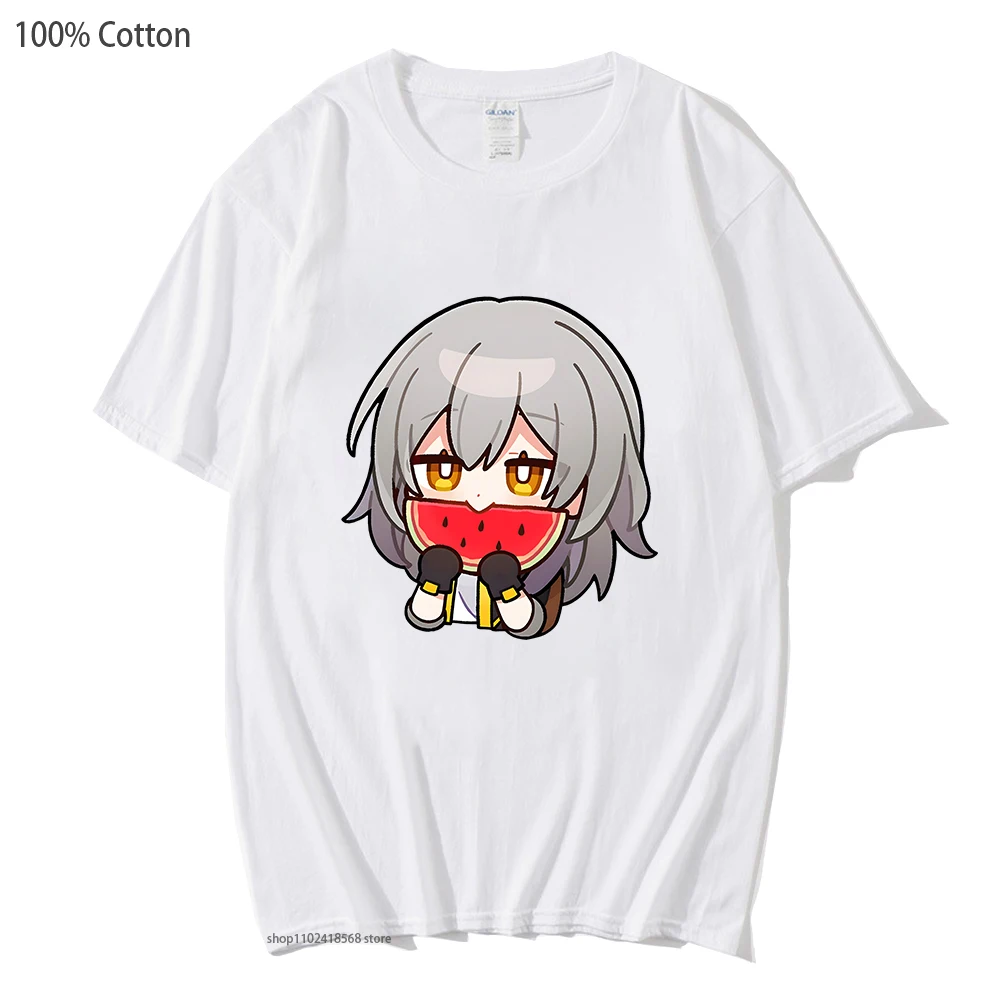 

Chibi Trailblazer Graphic Shirt Hot Game Honkai Star Rail T-Shirts Cartoon Cute Tees 100%Cotton Clothes for Women/Men Streetwear