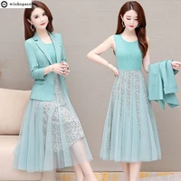 2022 new large spring and autumn korean fashion casual two piece dress temperament elegant womens skirt suitirt suit