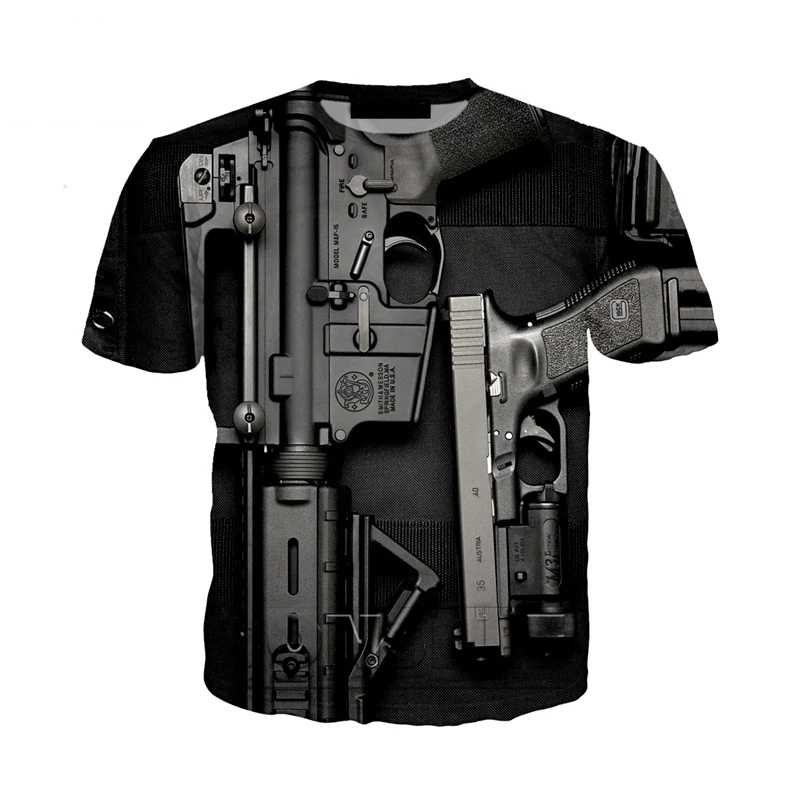 

Beretta Gun 3D Printed T Shirt Men Casual Short Sleeve Punk Funny Streetwear Oversized T Shirt 6XL