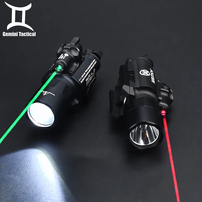 Tactical X400 Ultra Flashlight X400U Red Dot Green Sight Aiming Laser Potente Airsoft Pistola Weapon Hunting Accessories