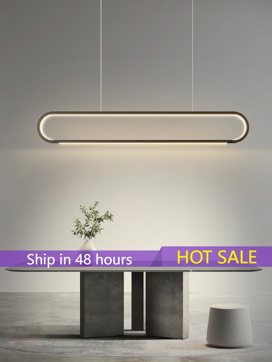 

Modern LED Chandelier Simple Nordic Black Rectangle Dining Room Living Room Bedroom Kitchen Bar Office Indoor Decor Hanging Lamp
