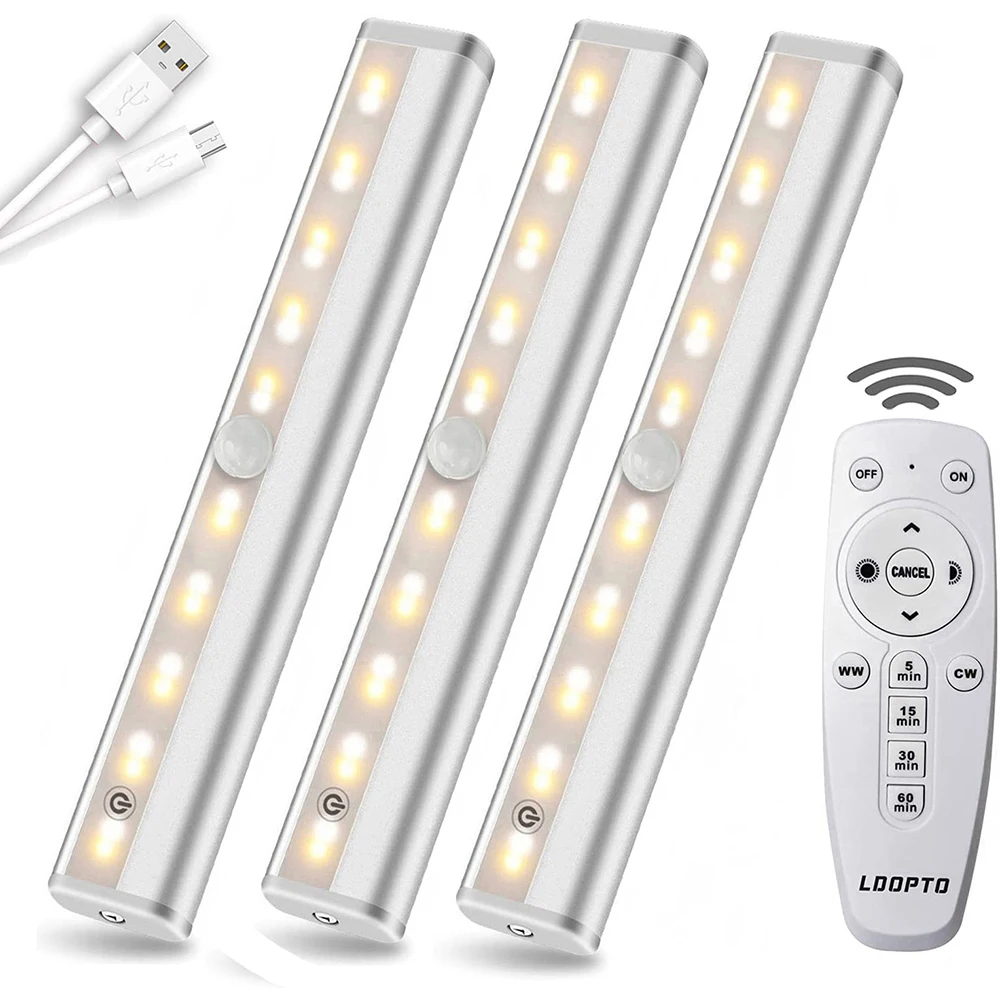 

Remote Control Under Cabinet Lights 20Leds Touch Control Night Lights Wireless Dimmable Led Closet Wardrobe Kitchen Lights