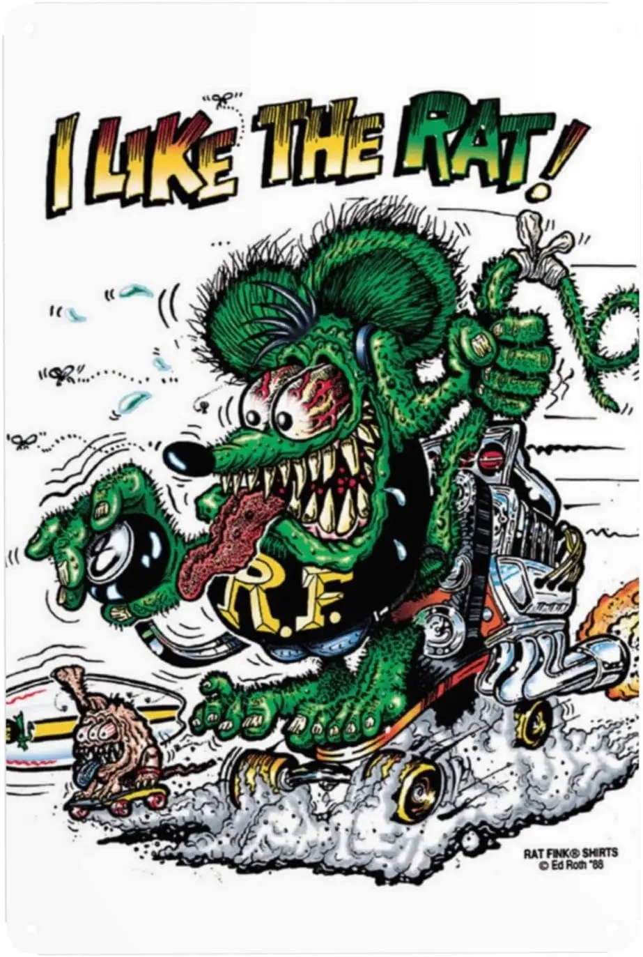 Rt Fnk Suck My Exhust Ed Roth Bg Dddy Sgns Vntge Look Reproducton Metl Tn Sgn 8X12 nches Ol Stton Gs