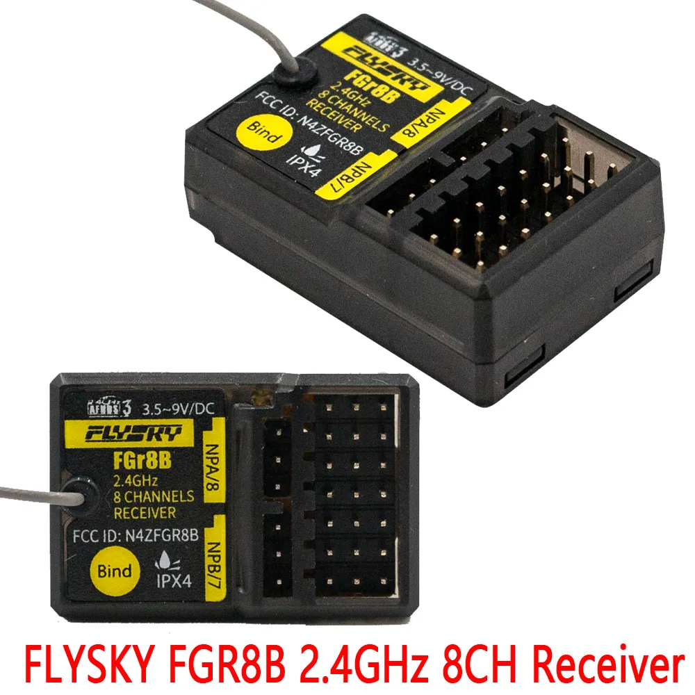 

Receiver FLYSKY FGR8B 2.4GHz 8CH PWM/ PPM/ i-bus Output for AFHDS3 Transmitters RF Modules NB4 /NB4 Lite/PL18/ FRM302 RC Boat