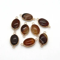 natural stone red striped agate oval pendant 14x27mm vintage jewelry for diy making necklace earrings bracelet connector
