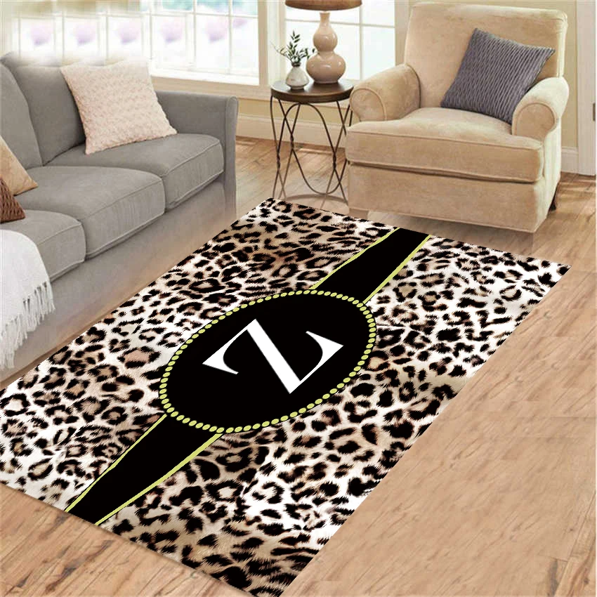 Ковер с узором букв Леопарда для пола в гостиной, на балконе, в ванной, на кухне, в спальне.