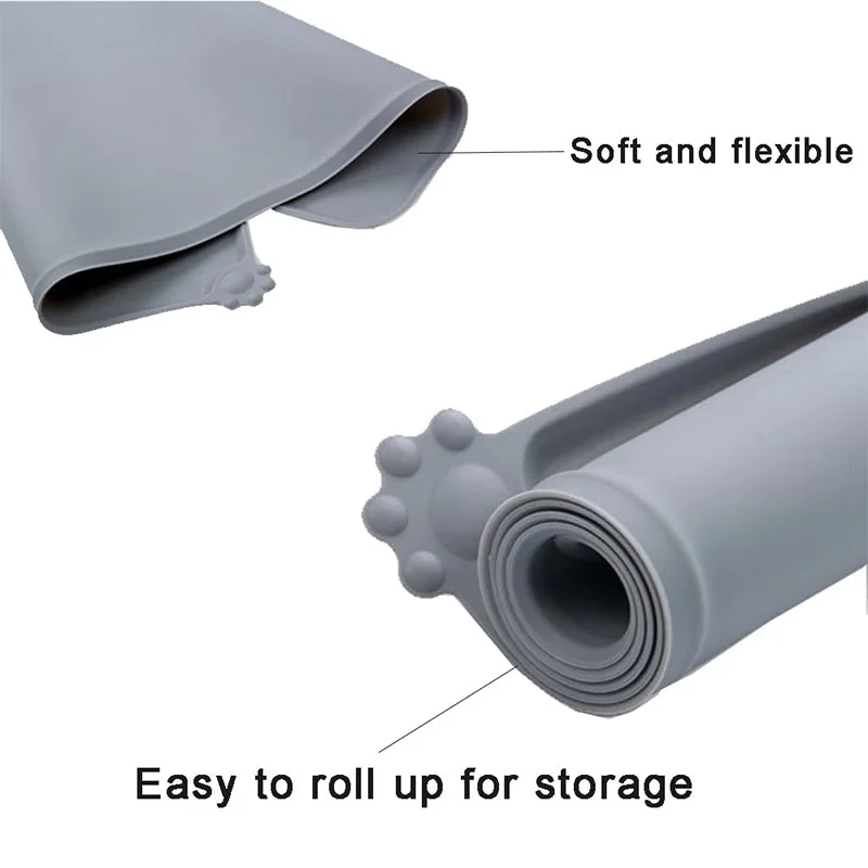 Водонепроницаемый Силиконовый Коврик Для Собак Одноцветный Кормления Домашних