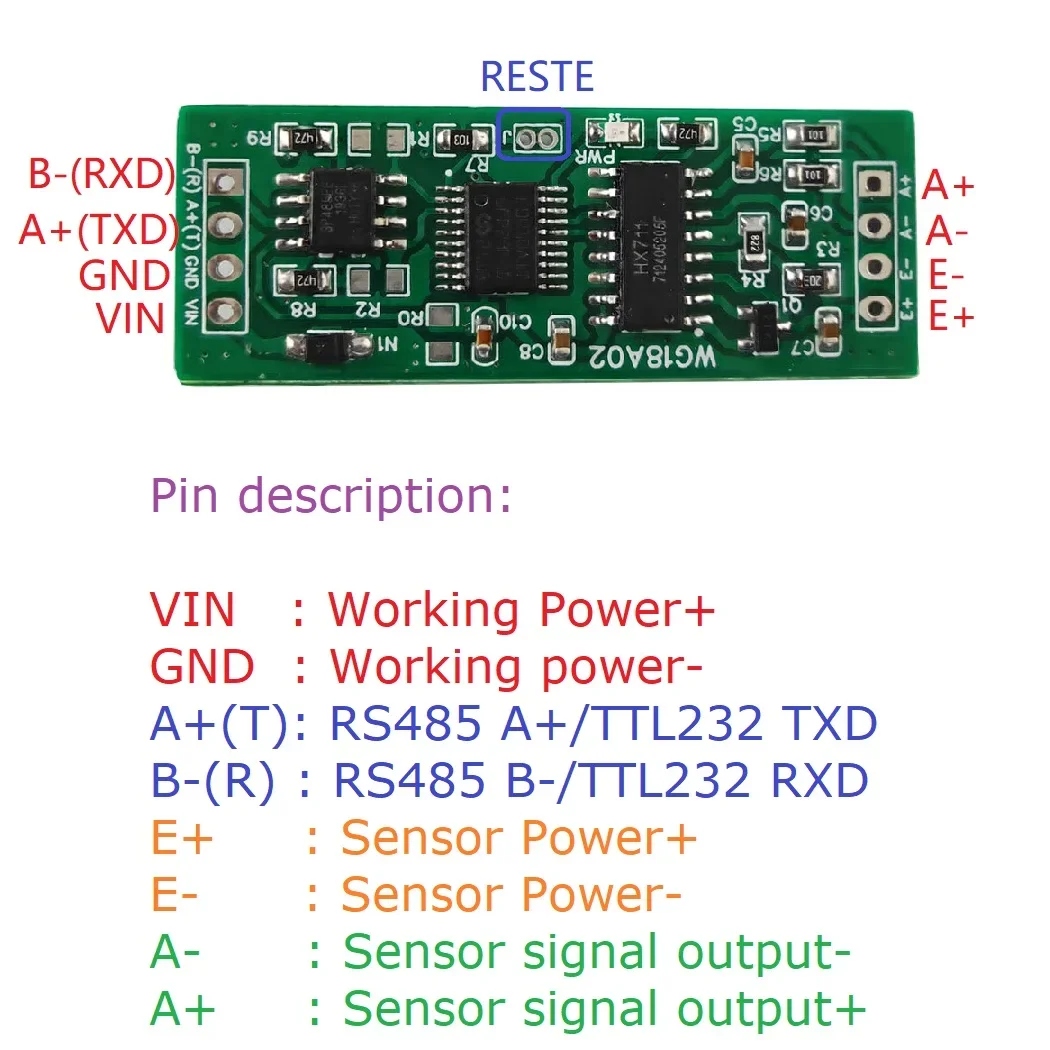 DC 5 В 12 RS485 UART Modbus RTU HX711 датчик веса модуль электронных весов для программного