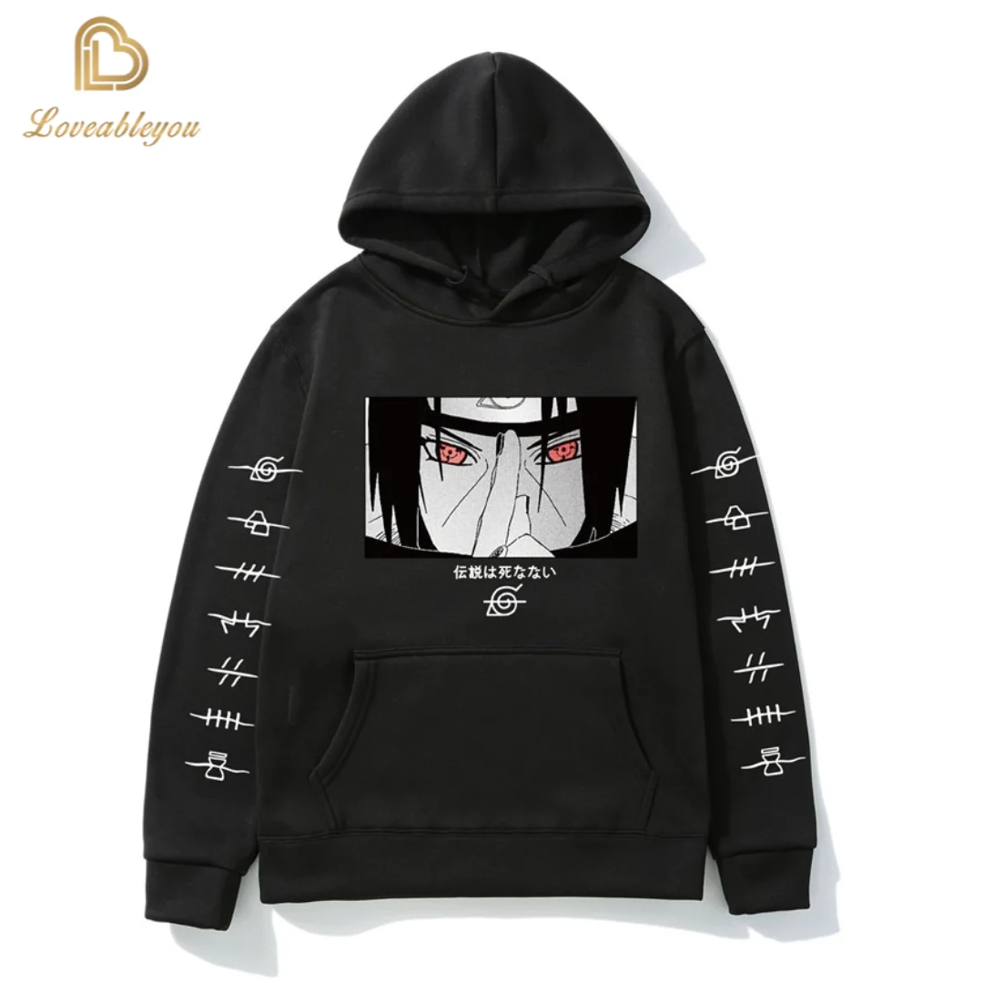

Hot Hoodies Fashion Japanese Anime Streetwear Naruto Itachi Pullover Sweatshirt Men Casual Autumn Winter Hip Hop Pullover Hoodie