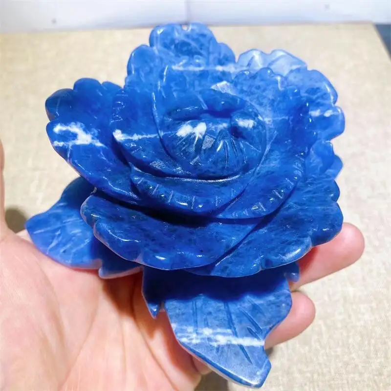 9 5 см натуральный синий кальдалитовый Хрустальный цветок резьба рейки