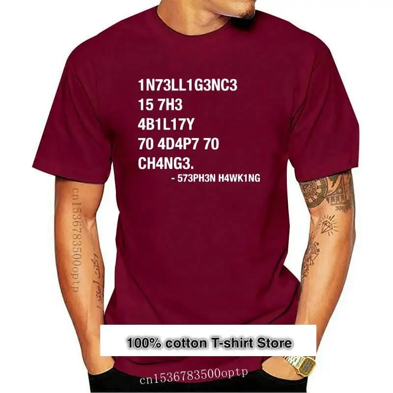 

Camiseta de Hacker Unisex, camisa de diseño de Stephen Hawking, 100% de algodón, ropa de alta calidad, talla Europea, Nueva