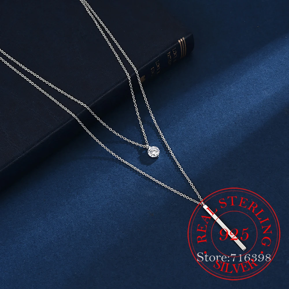 

Женская двухслойная Подвеска из серебра 925 пробы, с цирконами