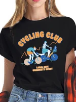 short sleeve cycling club print t shirt women summer graphic tee t shirts casual clothing fashion female t shirts print clothes