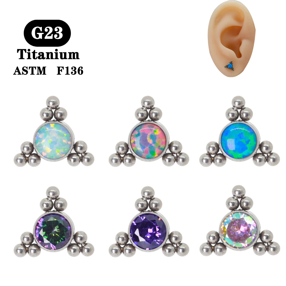 

Stud Earings G23 Titanium F136 Round Bead Ear Piercing Tragus Piercing Fashion Jewelry Korean Style New User Bonus Goth Kawaii