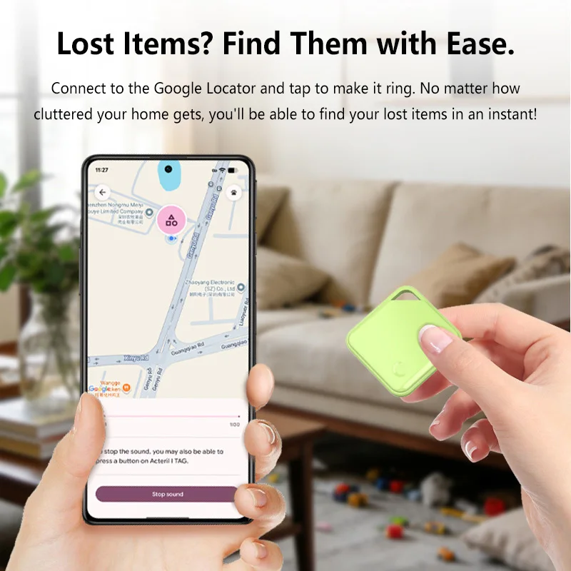 Фото Трекер для поиска устройств Lenovo Google Find My Device, устройство защиты от потери, локатор Google Android iTag, трекер для животных, доступен в нескольких цветах, брелок для ключей. №2
