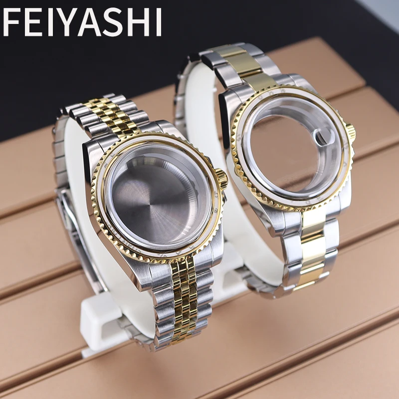 Gold 40mm Watch Cases Bracelet Strap Parts For Seiko nh34 nh35 nh36 nh38 ETA 2824 Miyota 8215 Movement 28.5mm Dial Submariner