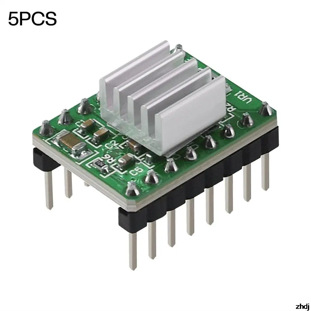 

Запчасти для 3D-принтера 5PCA, драйвер шагового двигателя A4988 с радиатором для SKR V1.3 1,4 GTR V1.0 RAMPS 1,4 1,6 MKS GEN V1.4 плата