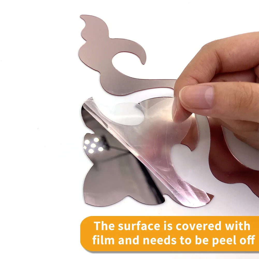 12 шт./компл. золотые серебряные черные полые зеркальные наклейки для гардероба