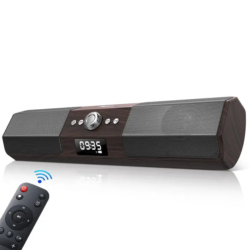 

FOXNOVO 20W Sound Bar Smart Soundbar for TV Wireless 5.0 Audio Speaker with AUX Wireless and Clock Modes for Home