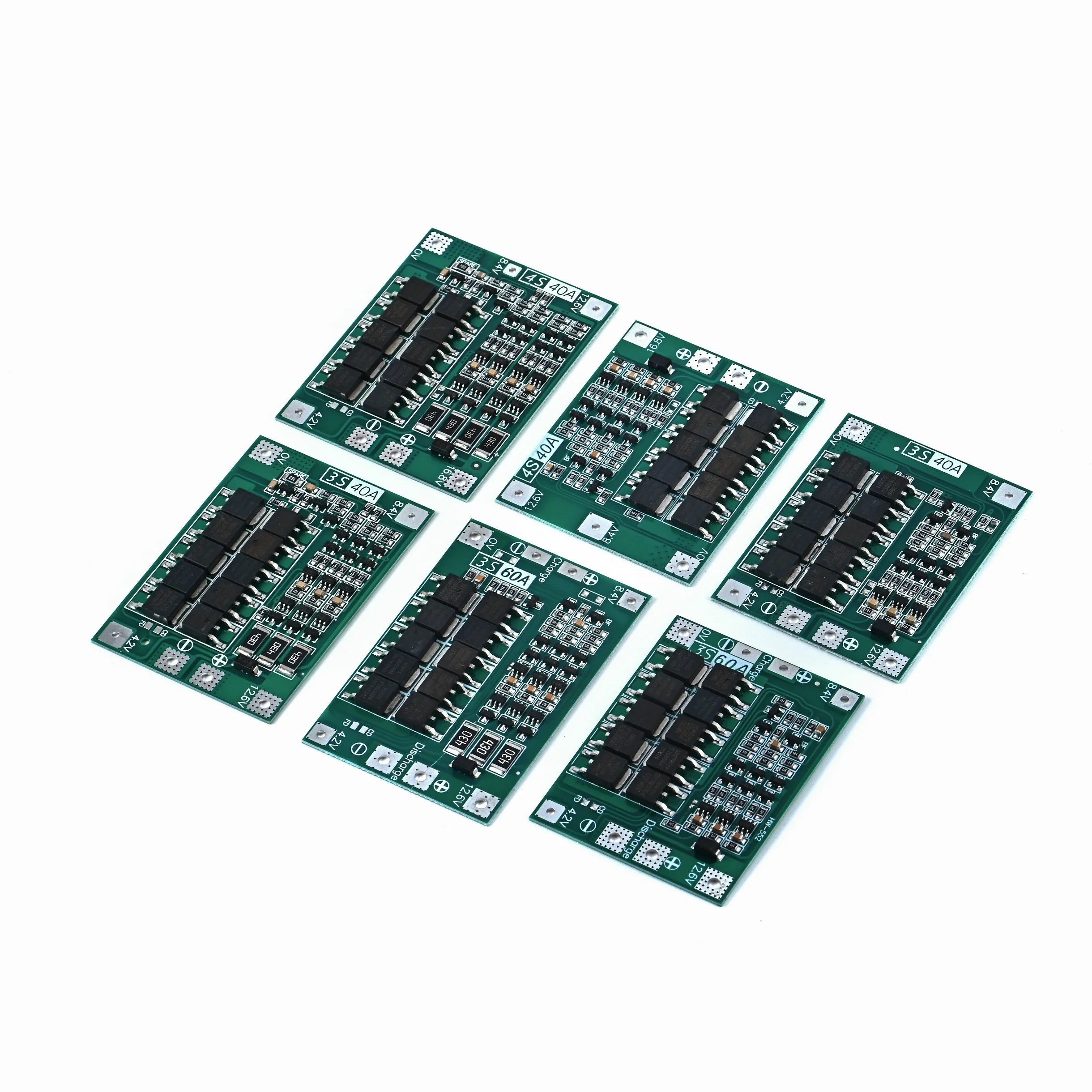 Фото Плата защиты литий-ионных аккумуляторов 3S/4S 20A 40A 60A (BMS) для 18650, для дрелей и моторов, 11.1V 12.6V/14.8V 16.8V, с функциями улучшения/балансировки №1