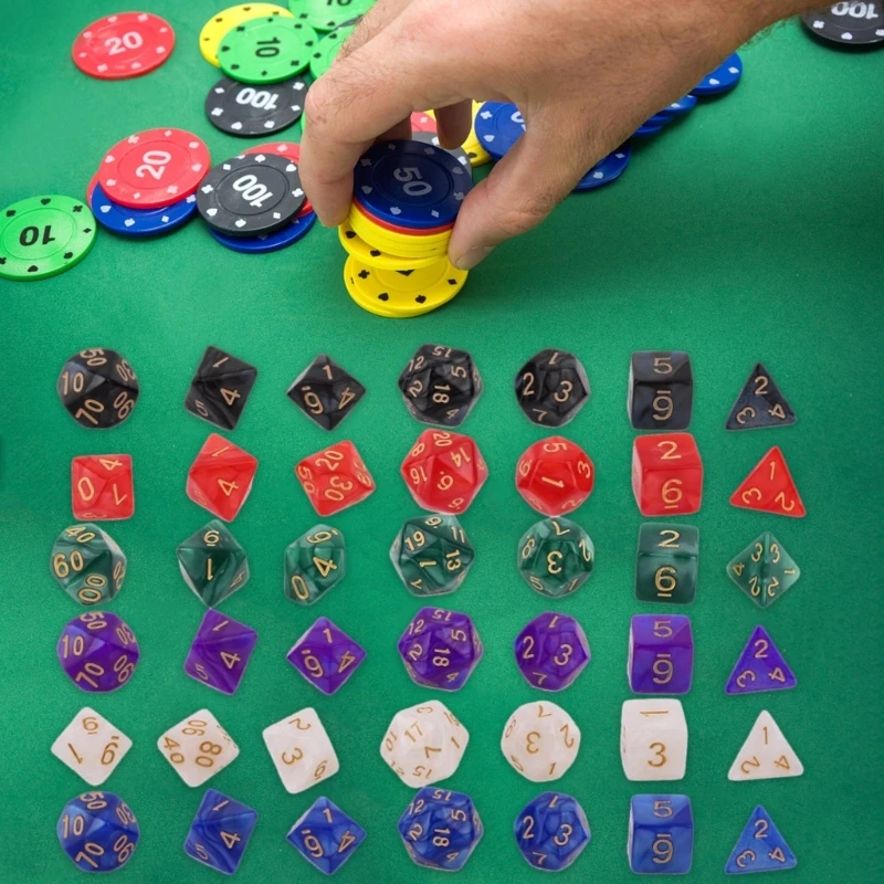 

7 шт. многогранная искусственная игра реквизит обучающая игрушка цифровые кубики 24BD