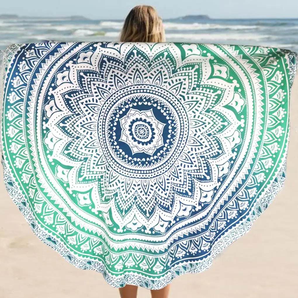 

Fader Color Round Chiffon Tippet Tablecloth Beach Towel Round Yoga Mat