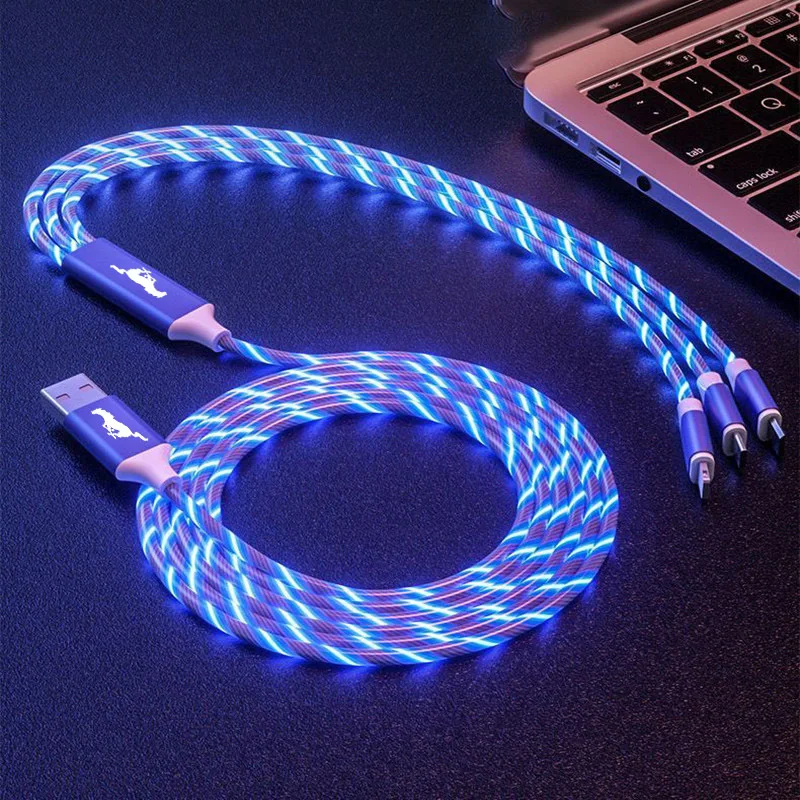 

Автомобильный Стайлинг 3 в 1 Type C Lightning Micro USB кабель для быстрой зарядки для Ford Mustang GT SHELBY
