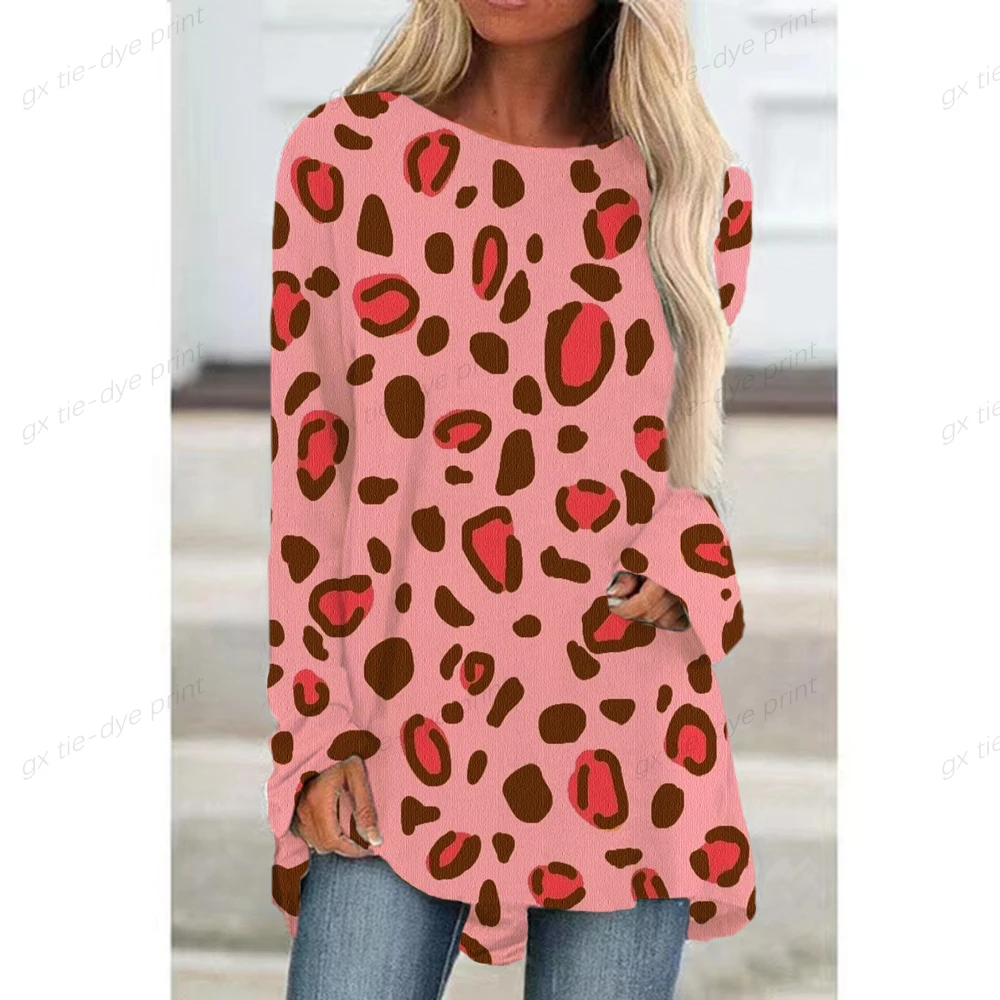 

Платье женское с леопардовым принтом, пикантная одежда в богемном стиле Вечерние вечернее свободное мини-платье с длинным рукавом, на лето, ...