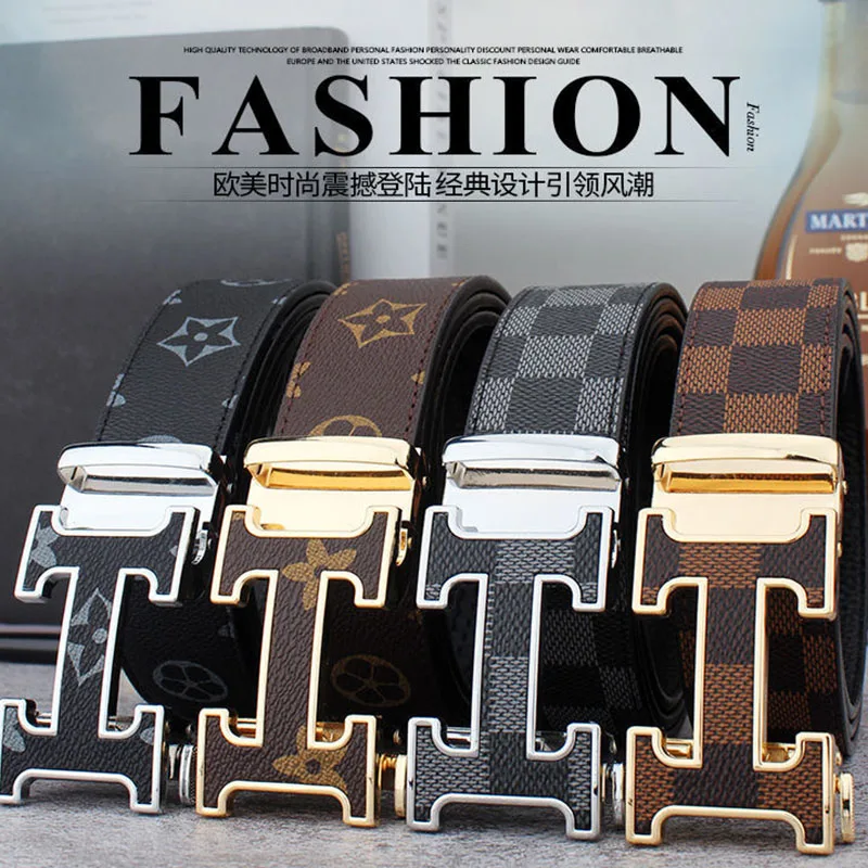 

2023 Casual Famous Width 3.5cm Brand Belt Men Top Quality Genuine Leather Belts for Men Luxury Strap Male Metal Automatic Buckle