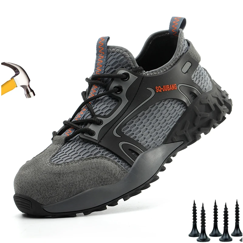 

Men's Safety Shoes Steel Toe Construction Protective Footwear Size 48 47 Indestructible Work Sneakers Zapatos
