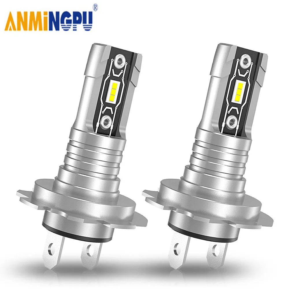 

ANMINGPU 2PCS H7 LED Bulb 6000K White Fanless Wireless Mini Size Headlight 16000Lm Super Bright Plug and Play H7 Car Lamps 12V