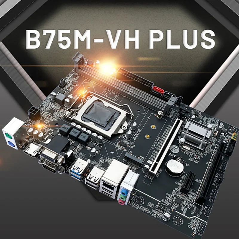 

JGINYUE B75M-VH PLUS Computer Motherboard B75 Micro-ATX LGA1155 2XDDR3 RAM USB3.0 SATA Motherboard With M.2 NVME VGA