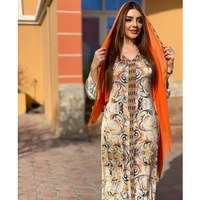 wepbel sequin ribbon abaya maxi dress women middle east arab muslim caftsn robe islamic clothing abaya printed dress kaftan